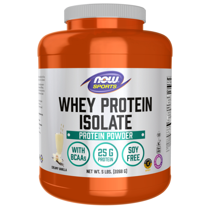 NOW Foods Whey Protein Isolate, Creamy Vanilla Powder - 5 lbs.