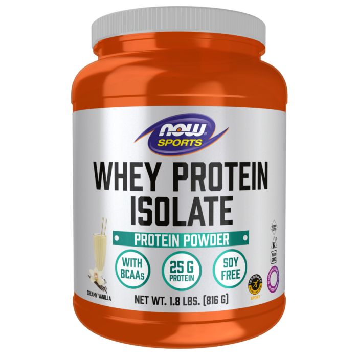 NOW Foods Whey Protein Isolate, Creamy Vanilla Powder - 1.8 lbs.