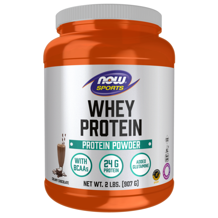 NOW Foods Whey Protein, Creamy Chocolate Powder - 2 lbs.