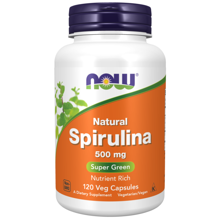 NOW Foods Spirulina 500 mg - 120 Veg Capsules