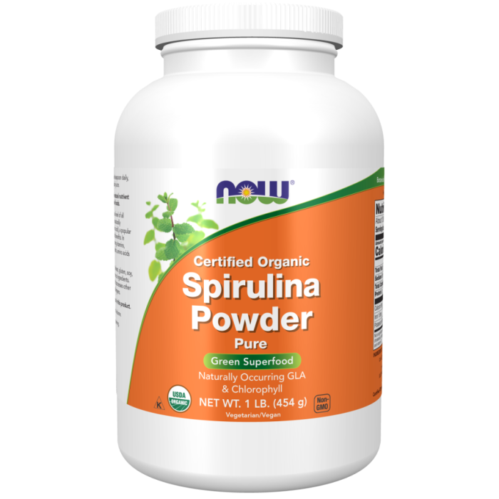 NOW Foods Spirulina, Organic Powder - 1 lb.