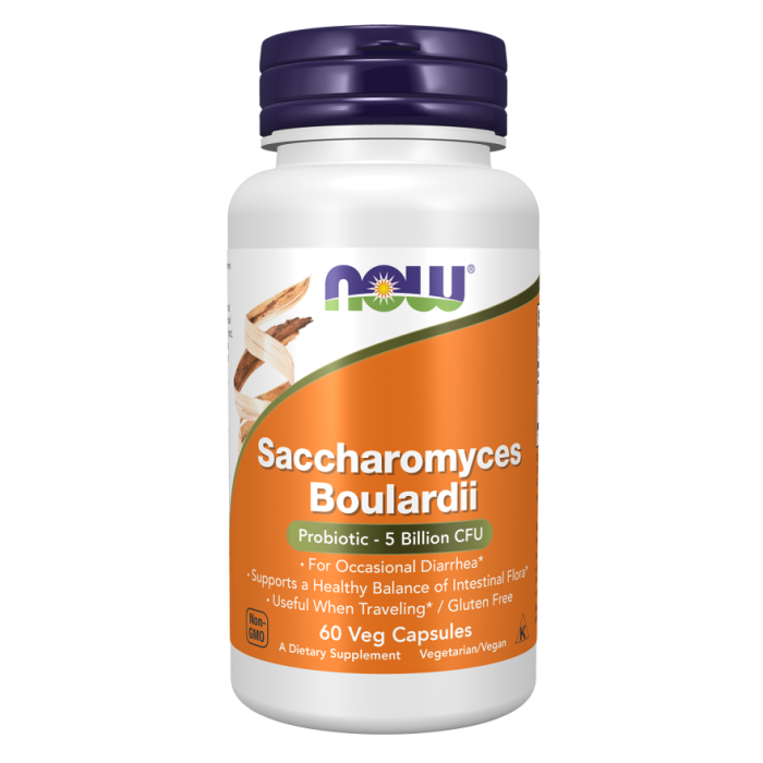 NOW Foods Saccharomyces Boulardii - 60 Veg Capsules