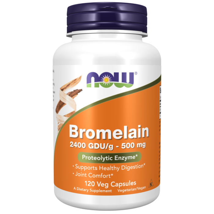 NOW Foods Bromelain 500 mg - 120 Veg Capsules