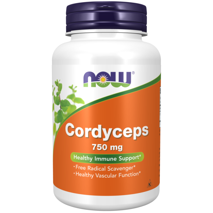 NOW Foods Cordyceps 750 mg - 90 Veg Capsules