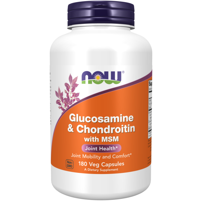 NOW Foods Glucosamine & Chondroitin with MSM - 180 Veg Capsules