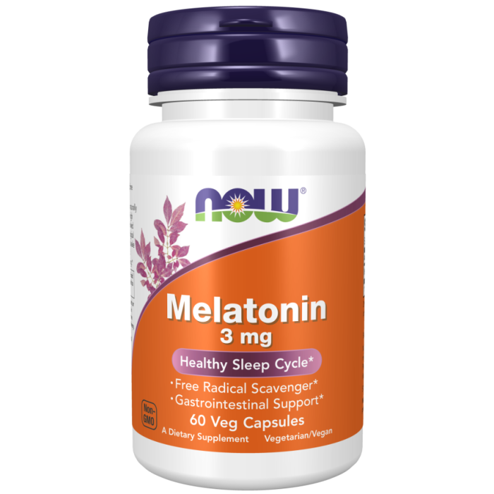 NOW Foods Melatonin 3 mg - 60 Veg Capsules