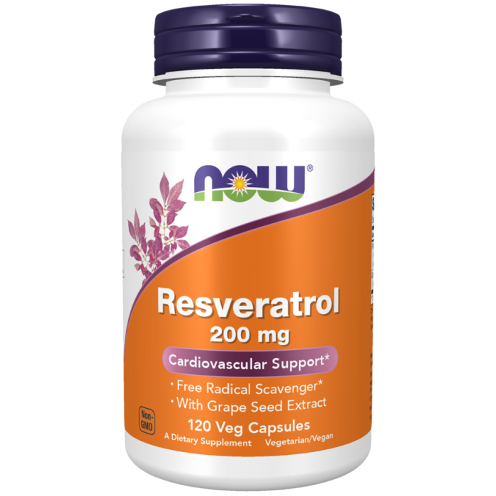 NOW Foods Resveratrol 200 mg - 120 Veg Capsules