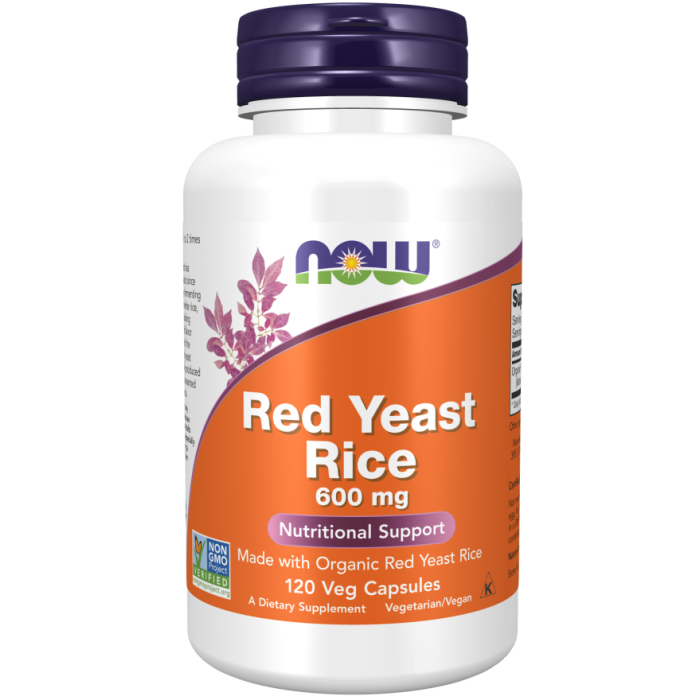 NOW Foods Red Yeast Rice 600 mg - 120 Veg Capsules