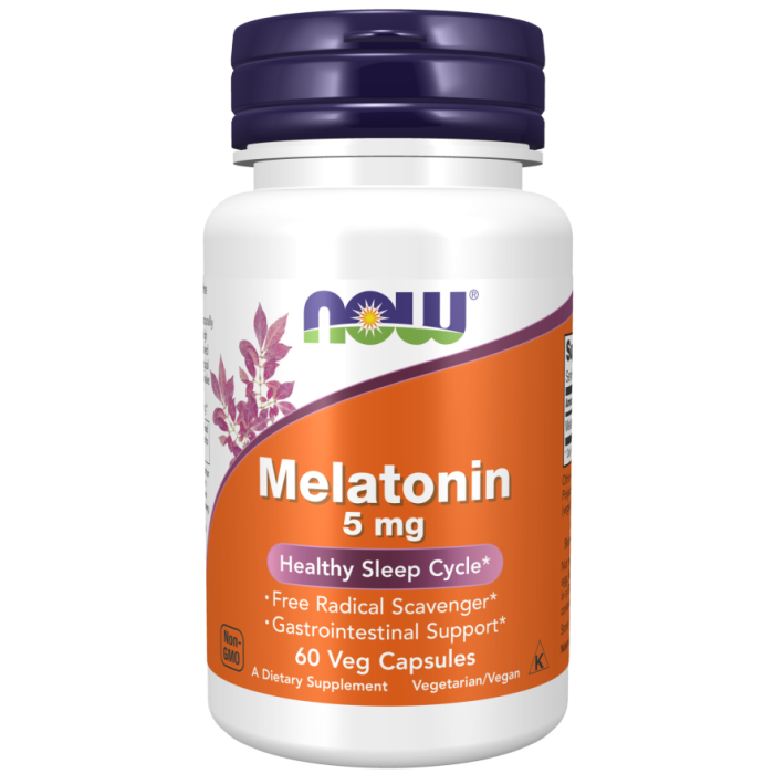 NOW Foods Melatonin 5 mg - 60 Veg Capsules