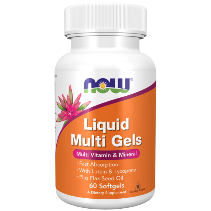 NOW Foods Liquid Multi Gels - 60 Softgels