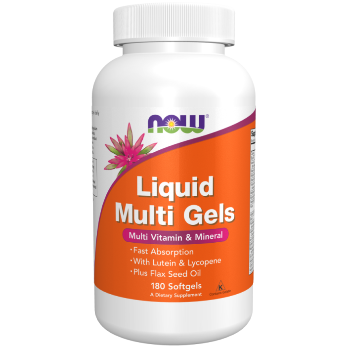 NOW Foods Liquid Multi Gels - 180 Softgels