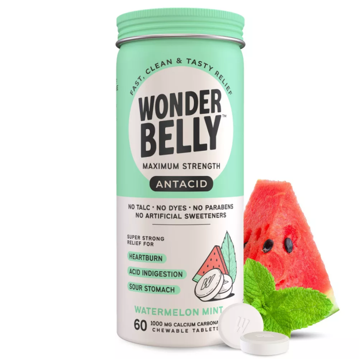 Wonderbelly Maximum Strength Watermelon Mint Antacids - Front view