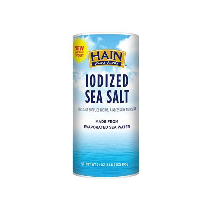 Hain Pure Foods Iodized Sea Salt, 21 oz.