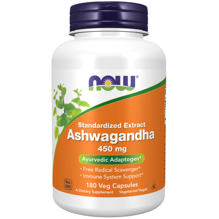 NOW Foods Ashwagandha 450 mg - 180 Veg Capsules