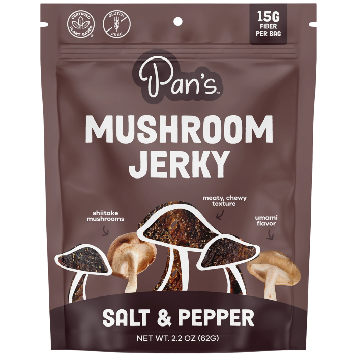 Pan's Salt & Pepper Mushroom Jerky - Front view