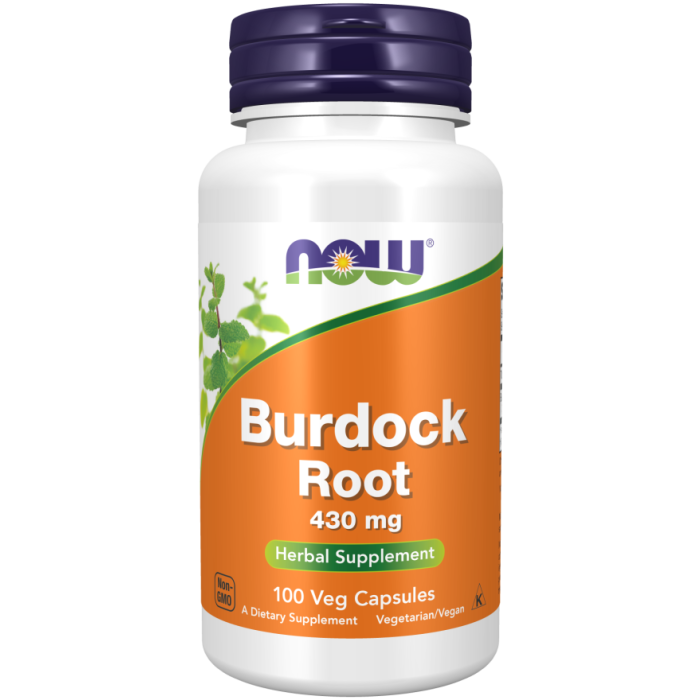 NOW Foods Burdock Root 430 mg - 100 Veg Capsules