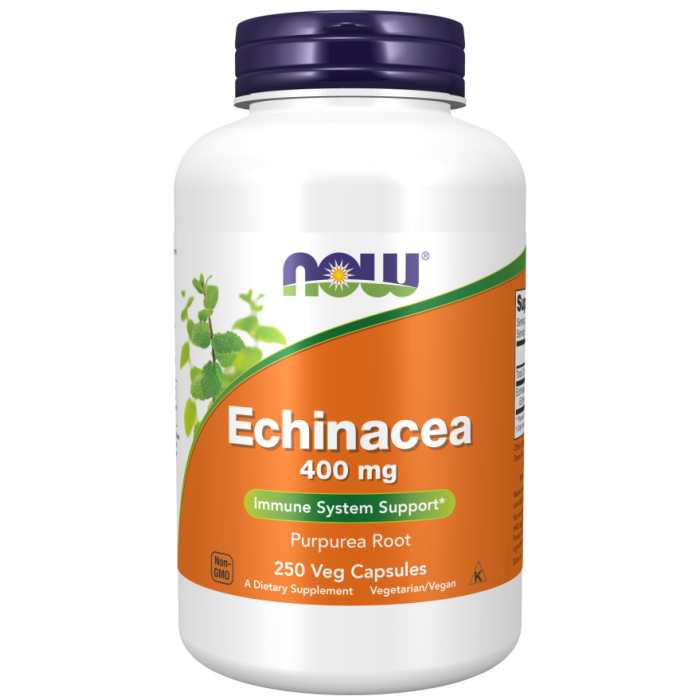 NOW Foods Echinacea 400 mg - 250 Veg Capsules