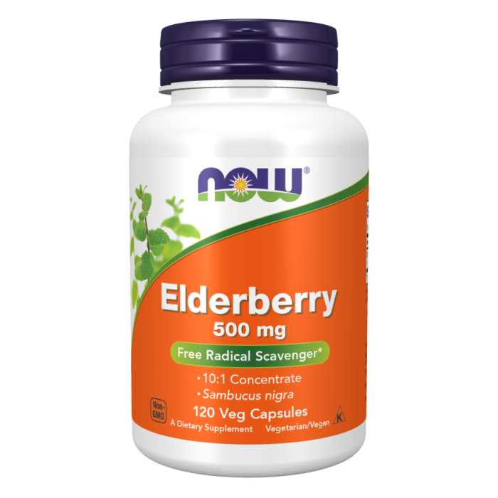 NOW Foods Elderberry 500 mg - 120 Veg Capsules