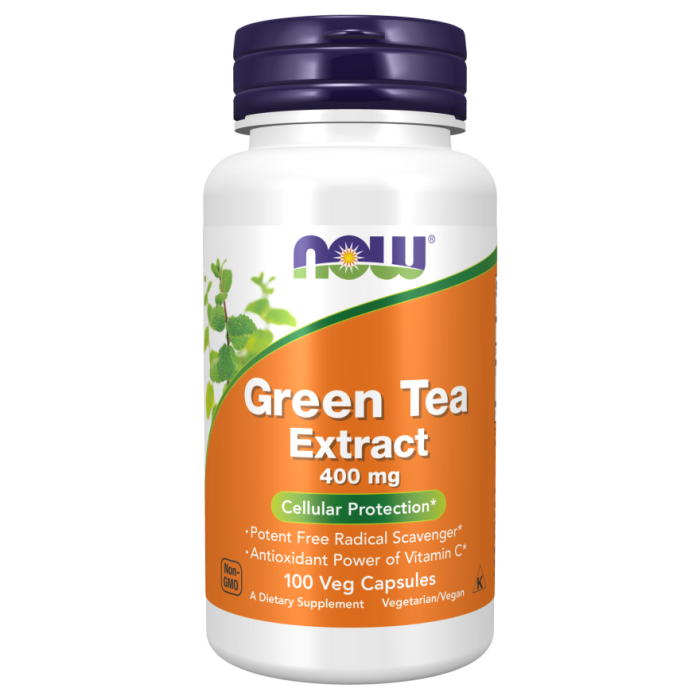 NOW Foods Green Tea Extract 400 mg - 100 Veg Capsules