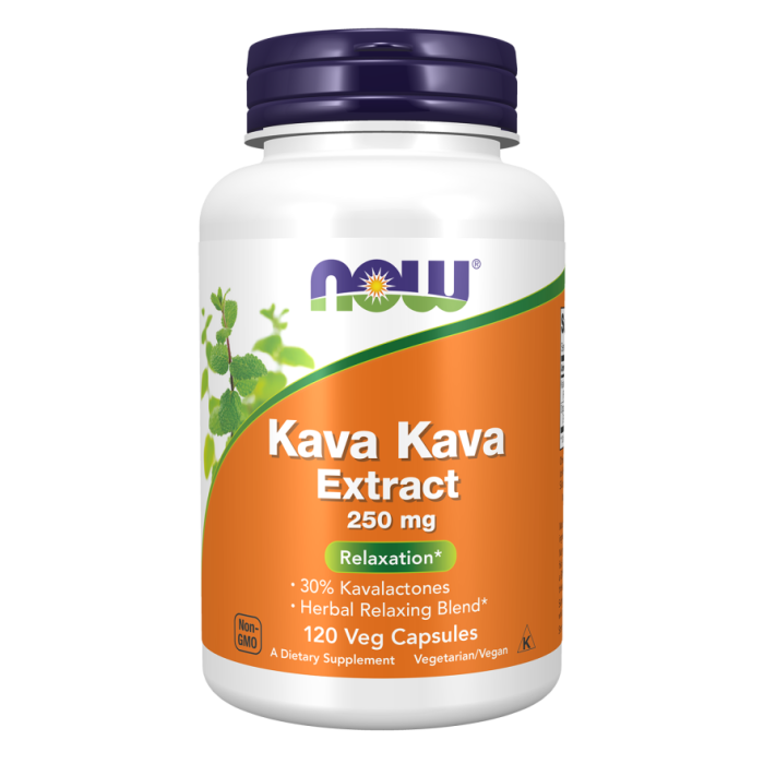 NOW Foods Kava Kava Extract 250 mg - 120 Veg Capsules