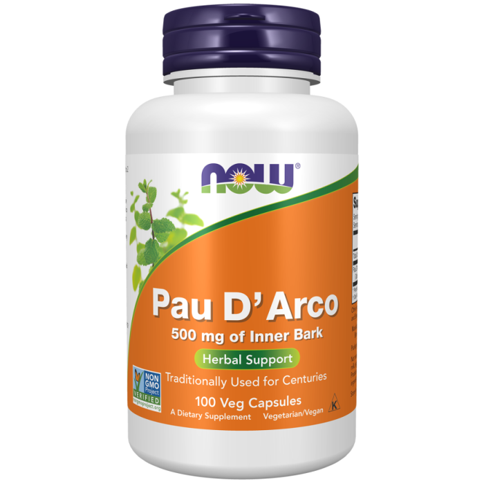 NOW Foods Pau D'Arco 500 mg - 100 Veg Capsules