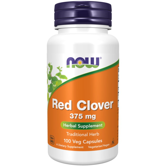 NOW Foods Red Clover 375 mg - 100 Veg Capsules