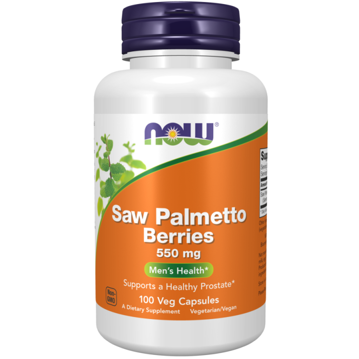 NOW Foods Saw Palmetto Berries 550 mg - 100 Veg Capsules