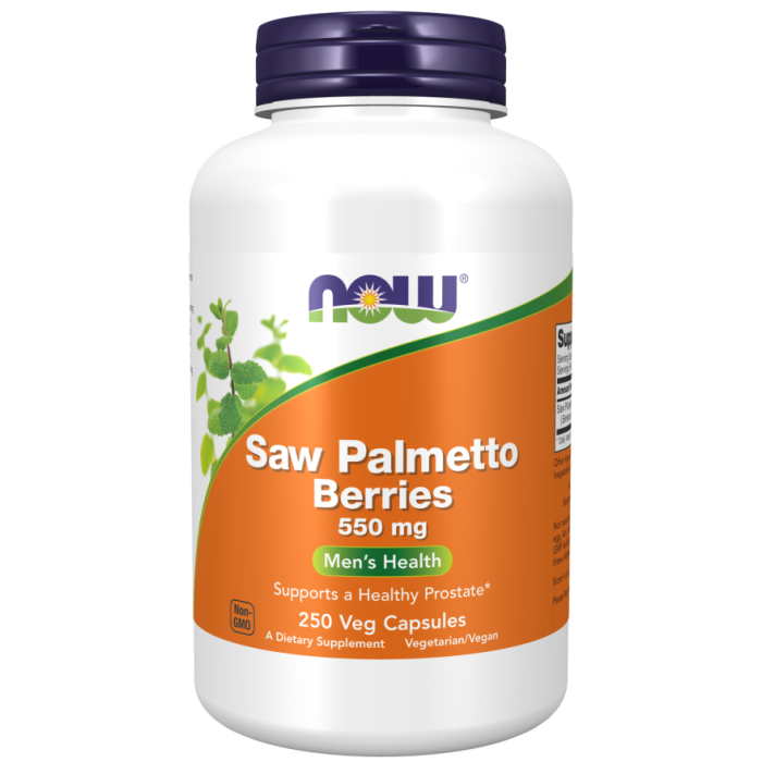 NOW Foods Saw Palmetto Berries 550 mg - 250 Veg Capsules