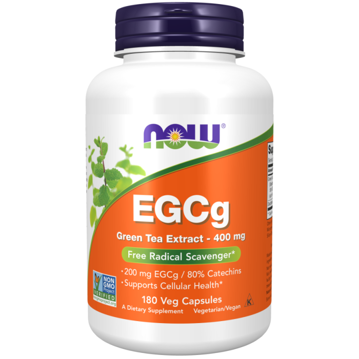 NOW Foods EGCg Green Tea Extract 400 mg - 180 Veg Capsules