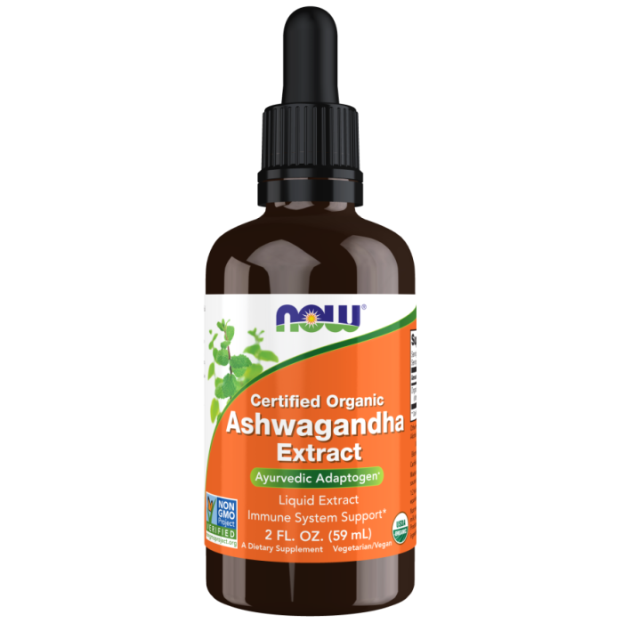 NOW Foods Ashwagandha Extract Liquid, Organic - 2 fl. oz.