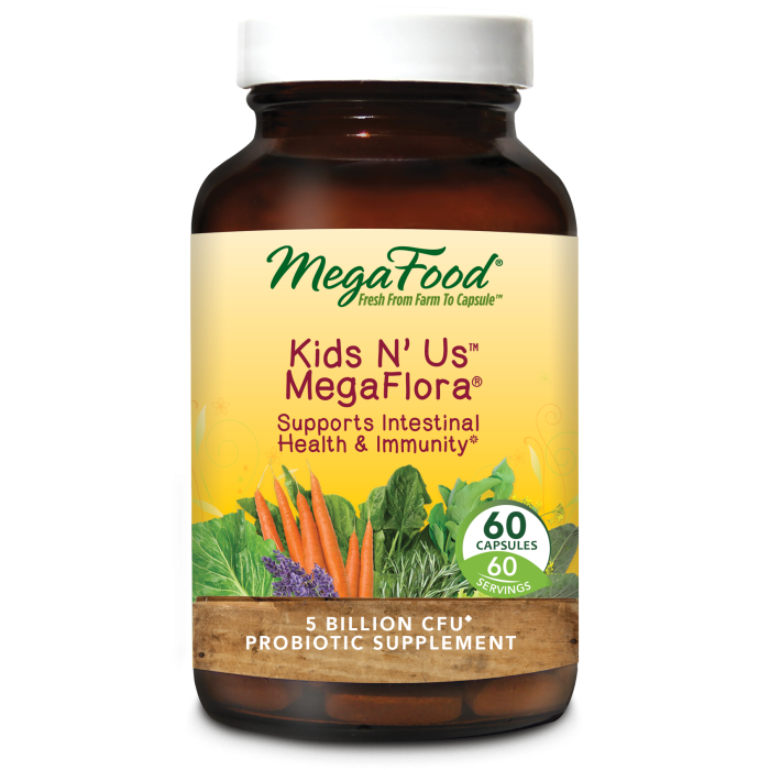 MegaFood Kids N' Us Megaflora, 60 Capsules