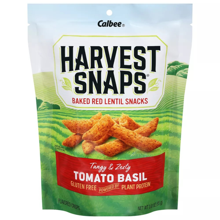 Harvest Snaps Red Lentil Snack Crisps Tomato Basil - Front view