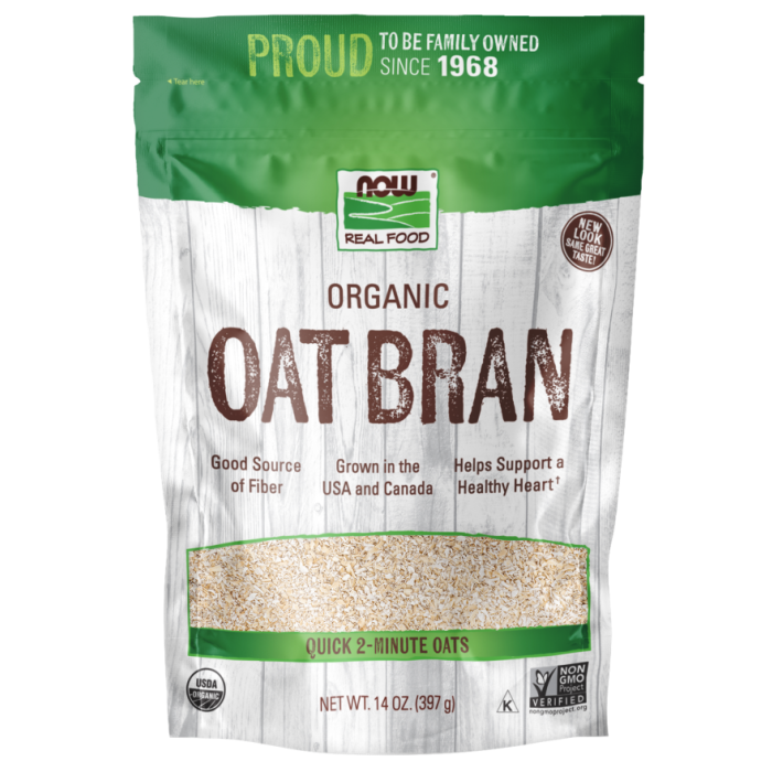 NOW Foods Oat Bran, Organic - 14 oz