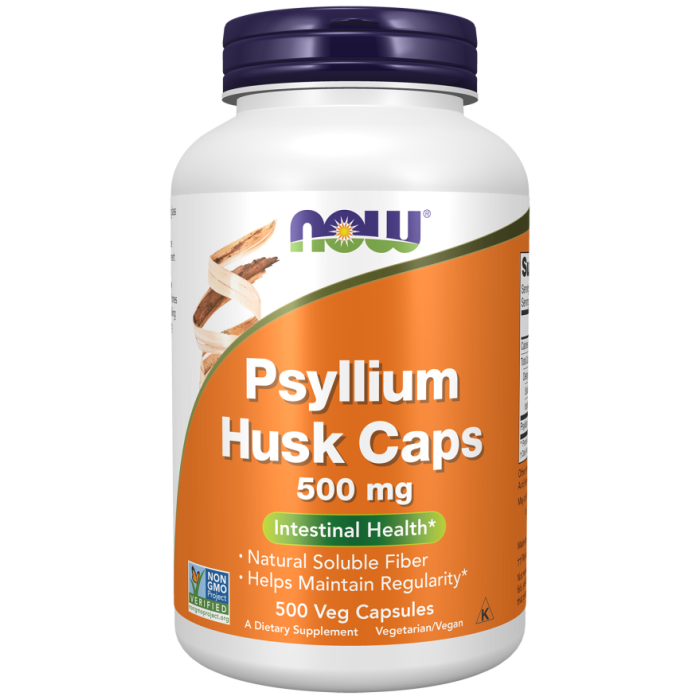 NOW Foods Psyllium Husk Caps 500 mg - 500 Veg Capsules