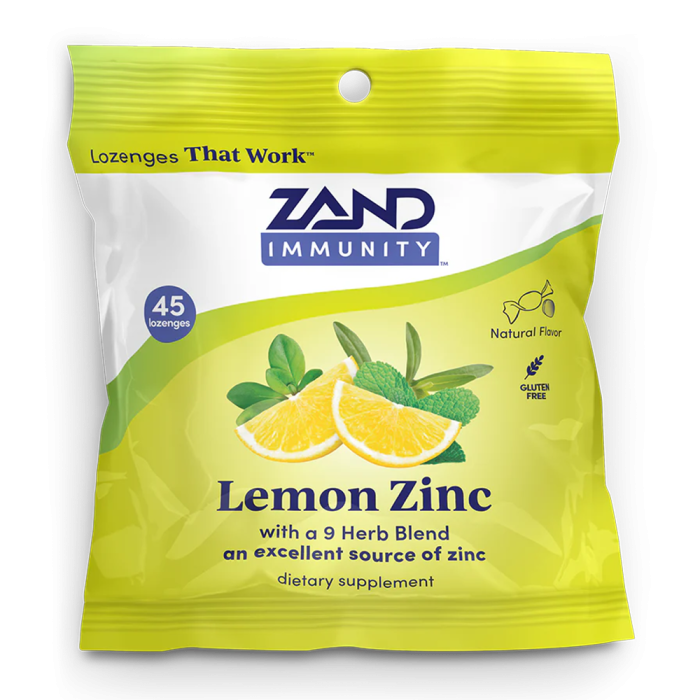 Zand Immunity Lemon Zinc Lozenges - Front view