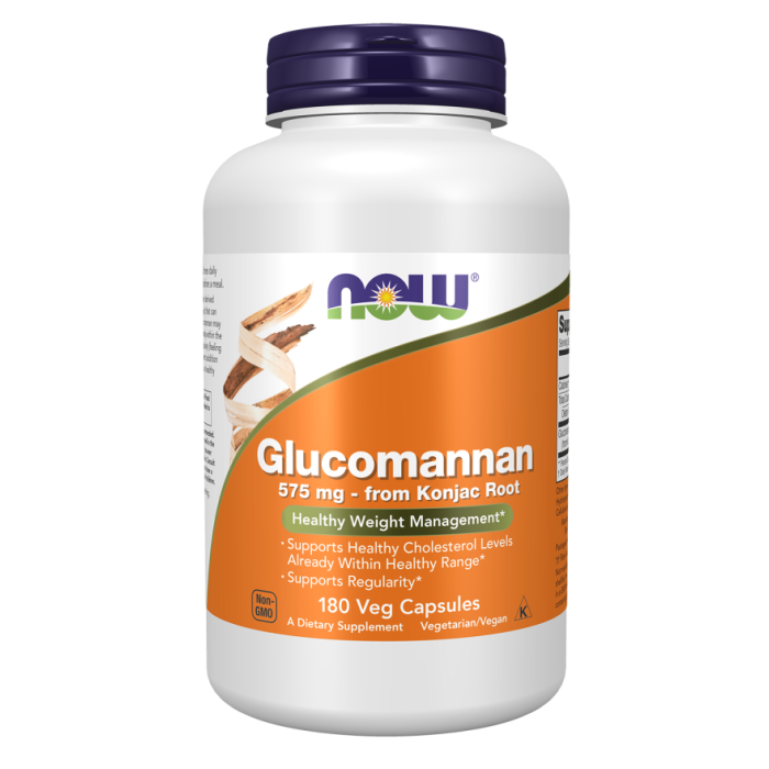 NOW Foods Glucomannan 575 mg - 180 Veg Capsules