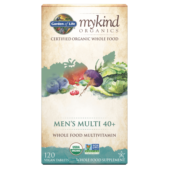 Garden of Life Organics Men's Multi 40+, 120 Tablets