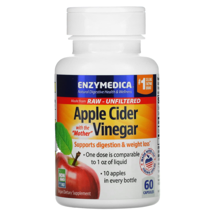 Enzymedica Apple Cider Vinegar with the Mother - Front view