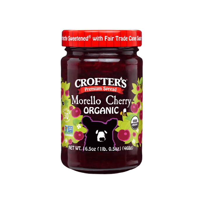 Crofter's Organic Premium Morello Cherry Fruit Spread - Front view