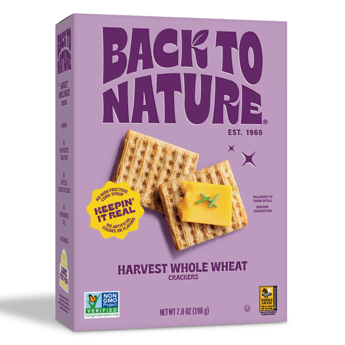 Back to Nature Harvest Whole Wheat Crackers - Front view