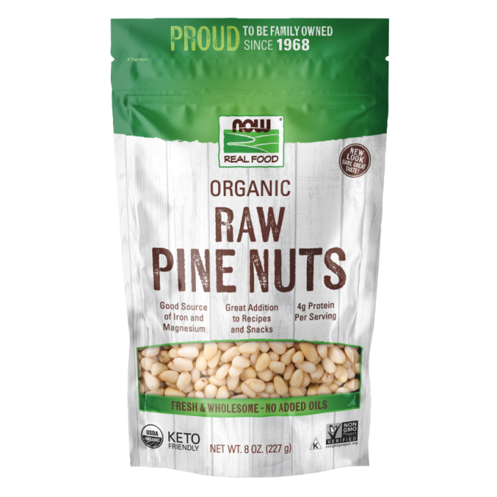 NOW Foods Pine Nuts, Raw Organic - 8 oz.