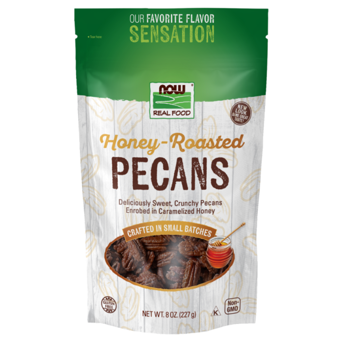 NOW Foods Honey-Roasted Pecans - 8 oz.