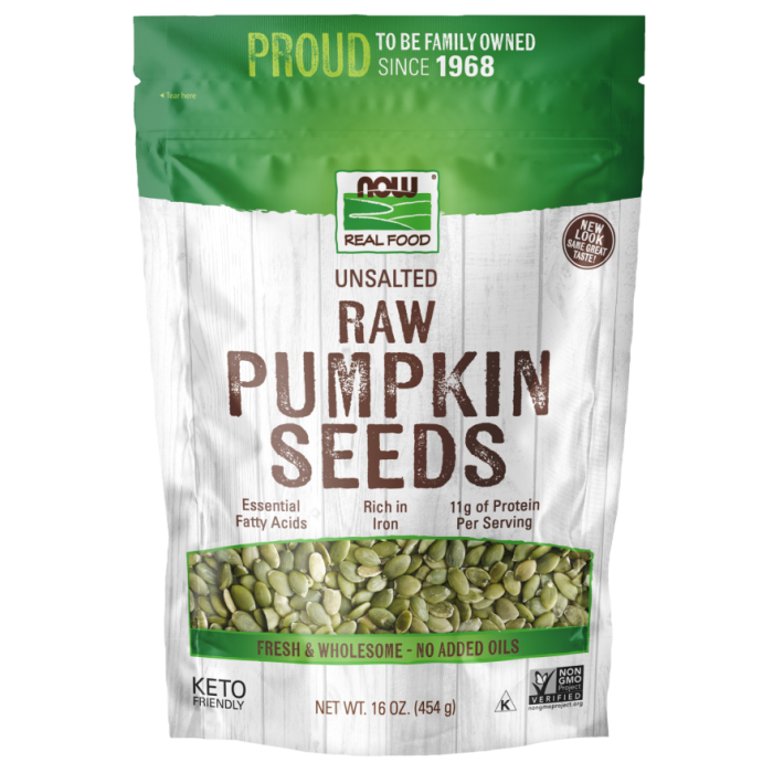 NOW Foods Pumpkin Seeds, Raw & Unsalted - 16 oz.