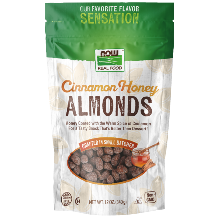 NOW Foods Almonds, Cinnamon Honey - 12 oz.