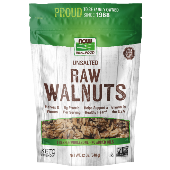 NOW Foods Walnuts, Raw & Unsalted - 12 oz.