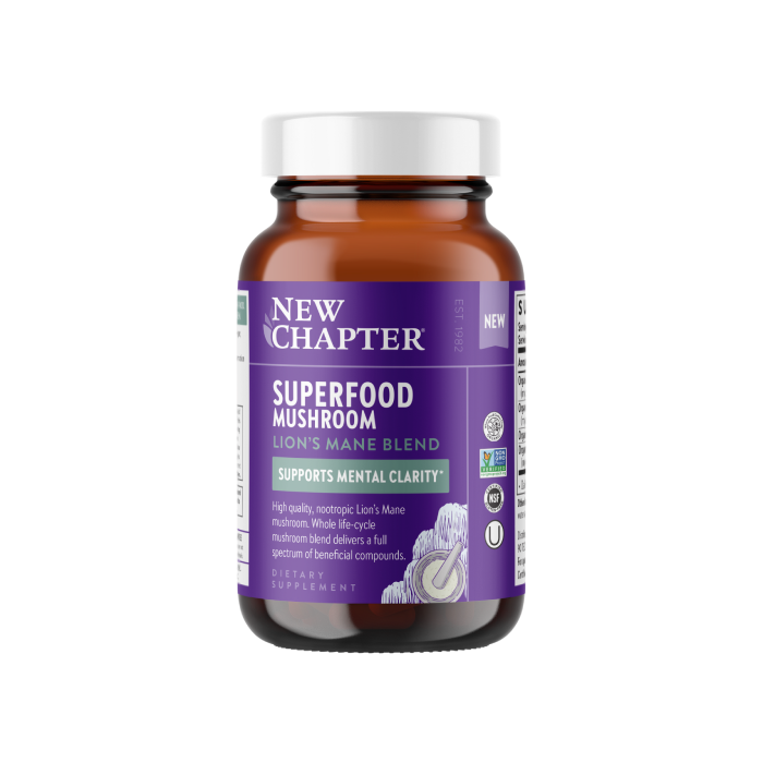 New Chapter Superfood Mushroom Lion’s Mane Blend - Front view