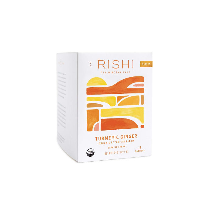 Rishi Tea Organic Caffeine-Free Turmeric Ginger Herbal Tea - Front view