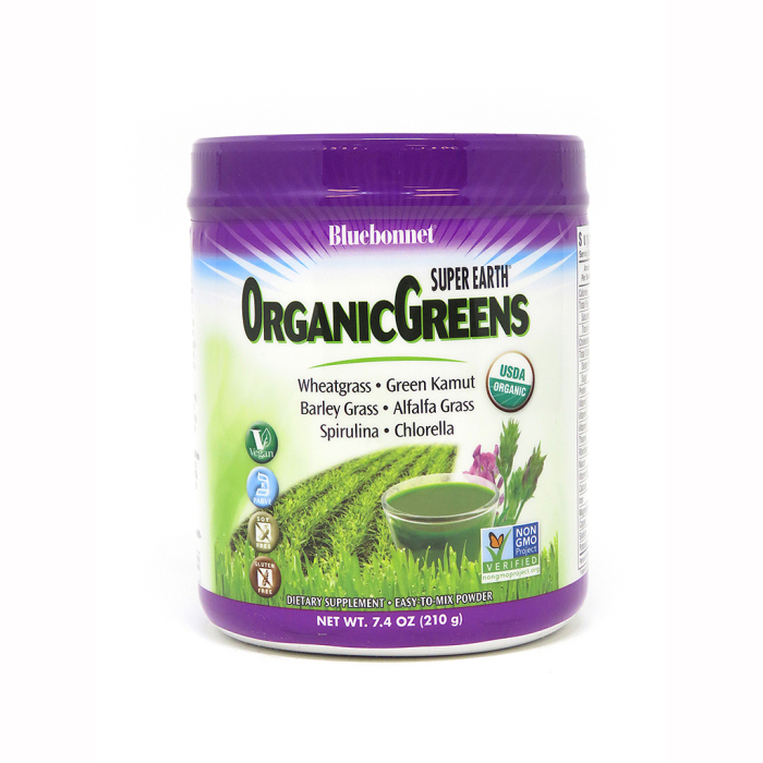 Bluebonnet Super Earth Organic Greens Powder, 7.4 oz.