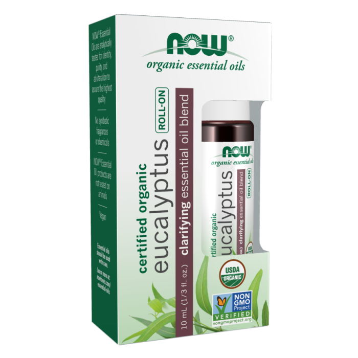 NOW Foods Eucalyptus Essential Oil Blend, Organic Roll-On - 10 mL