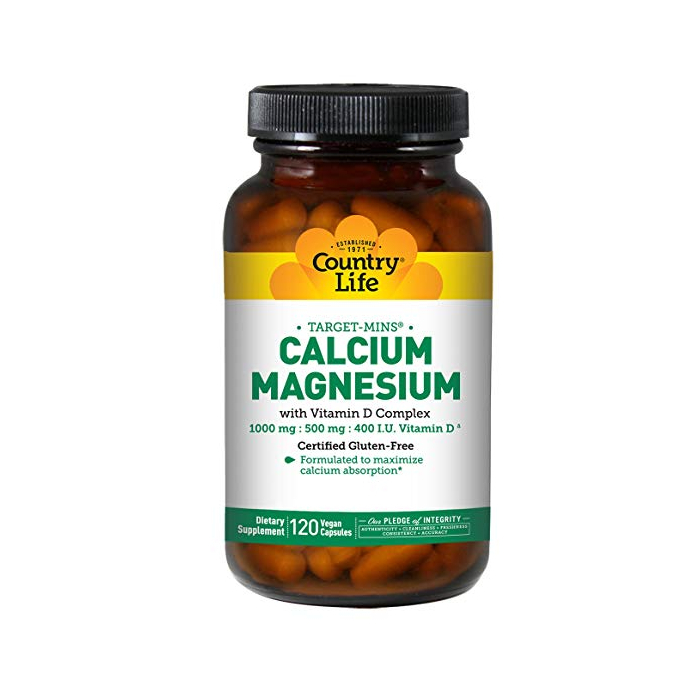 Country Life Calcium Magnesium with Vitamin D Complex, 120 Vegan Capsules